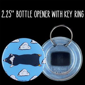 Tricolor Corgi Clouds Bottle Opener Key Ring